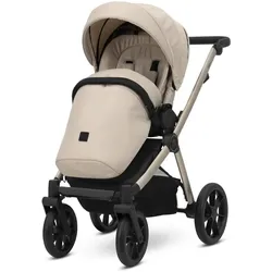 Kunert, Kinderwagen, BRAV 3in1 Kinderwagen in Braun mit Champagnerrahmen, Gelrädern und Cosmo Autositz