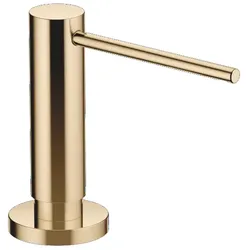 Dornbracht Spender mit Rosette SERIENNEUTRAL Messing (23kt Gold), Ausladung 124 mm, Höhe 124 mm, Bohrungsdurchmesser 25 mm