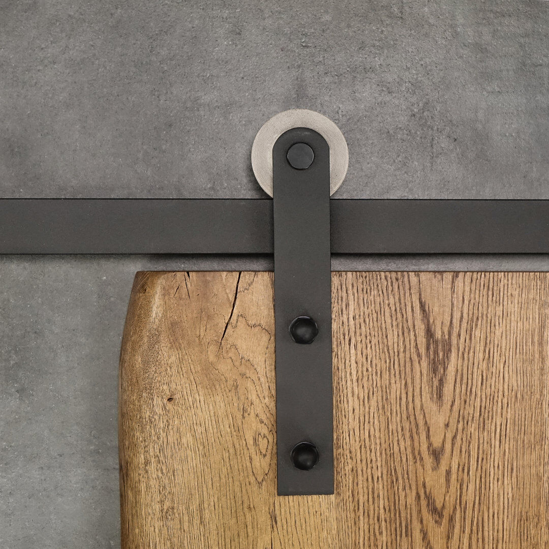 Symple Stuff Saguenay Double Door Barn Door Hardware Kit Black 400cm L