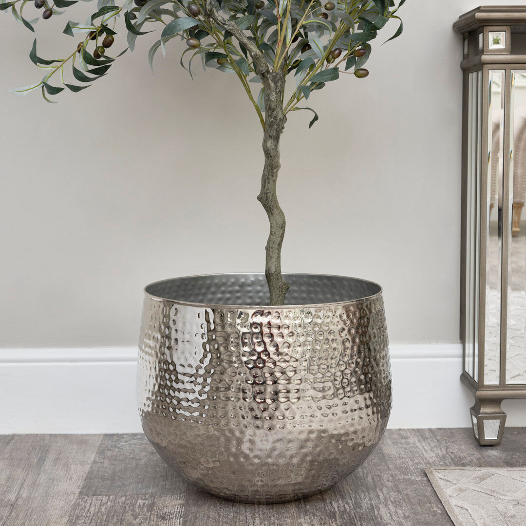 Bloomsbury Market Sarana Planter Silver 38cm H x 40cm W x 40cm D
