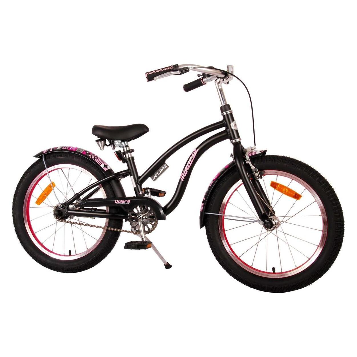 Volare Miracle Cruiser Kinderfiets - Meisjes - 18 inch - Mat Zwart - Prime Collection (18") (21887)