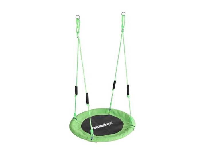 Relaxdays balançoire nid Ronde\, poignées Mousse\, Enfants\, réglable\, extérieur\, Ø 80 cm\, jusqu'à 100kg\, Verte