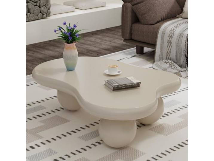 ZUOWENYG Cloud-Formiger Couchtisch (B) Unregelmäßige Wolkenform Design, Moderner Couchtisch für Wohnzimmer, Einzigartige Möbel für Living-Raum