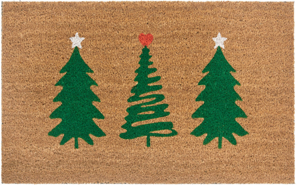 Hanse Home Mix Mats Decorated Pine Trees Doormat 45cm W X 75cm L