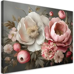 WANDBILD natur laubblumen rosa