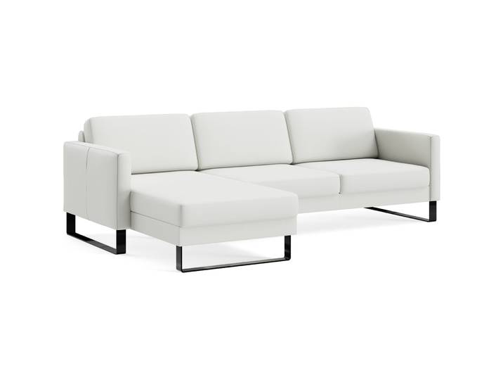 Ecksofa Devin Leder weiss B 247 T 157 cm - Möbel Konfigurator: Traummöbel individuell zusammenstellen