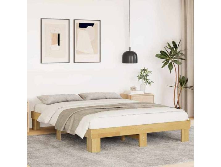 Cadre chêne massif sans matelas ossature bois authentique cadre intermédiaire chaleureux pour chambre adulte et adolescent