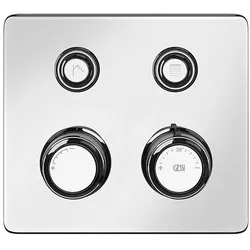 Gessi Hi-FI Fertigmontageset Thermostat mit Tasten-Bedienung on/off, 2-Wege, Regen und Handbrause, Wandmontage, 65232031, Farbe: Chrom