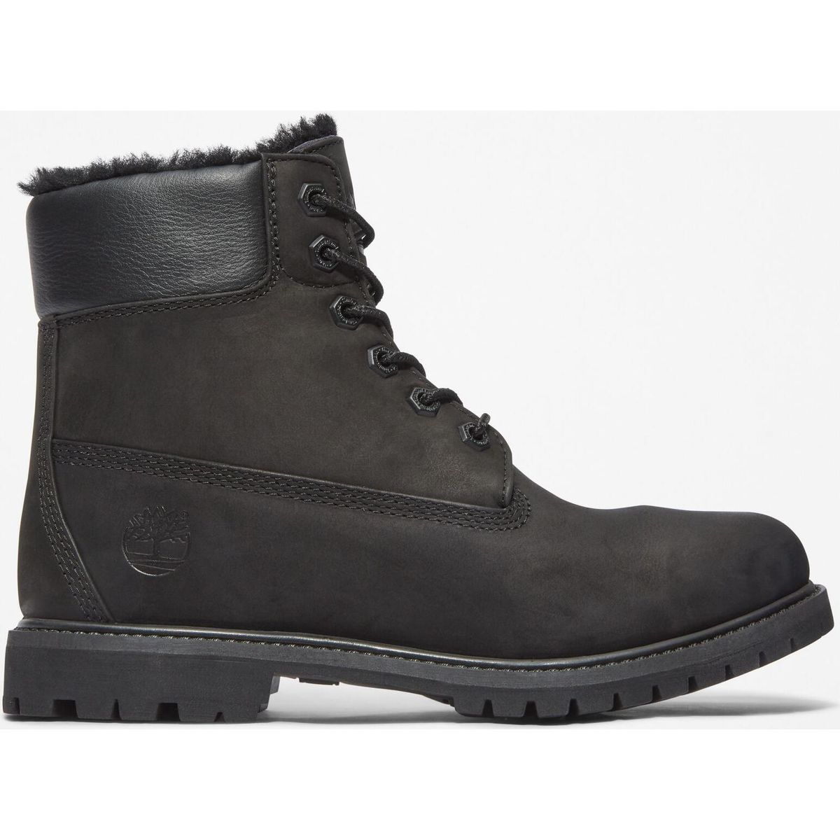 Timberland Womens 6 Inch Warm Lined Waterproof Boot black 6 Wide Fit TB1A1U7S0011-6-Wide Fit