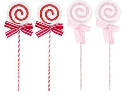 Fusion Finds Christmas Tree Lollipop Pendants, Glittery Candy Cane Simulation Hanging Decoration, New Year Home Party Ornament mixed Color 12pcs