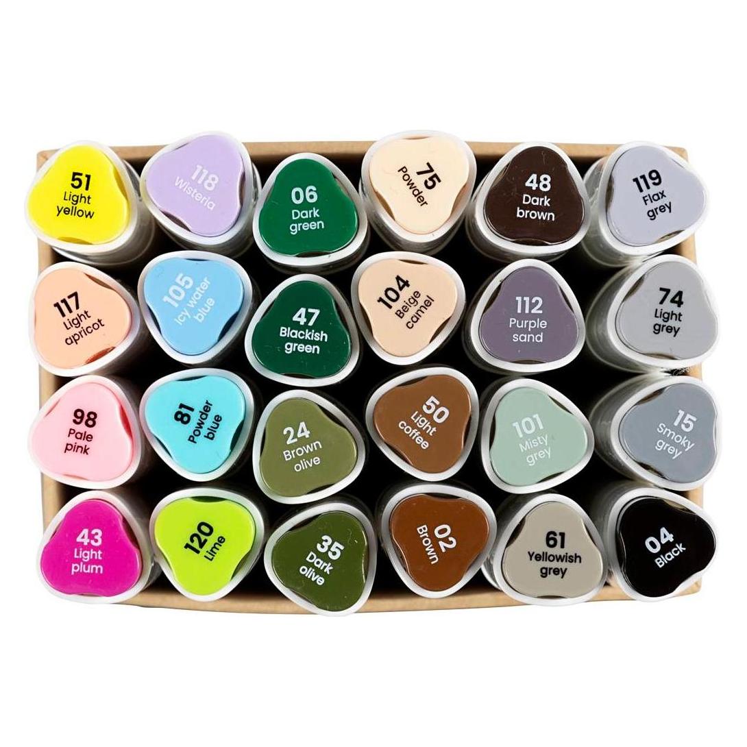 Creativ Company Kalligraphiemarker 1+ 8 mm, 24 Stück, Pastellfarben (24x) (373742)