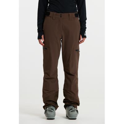 Schneehose SOS "Lipno", Damen, Gr. L, US-Größen, braun, 84% Nylon, 16% Elasthan, unifarben, Hosen Schneehose, mit dehnbarer und wasserabweisender Dermizax-Beschichtung