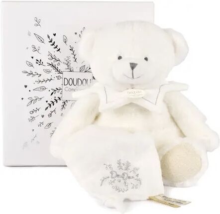 Doudou mouchoir Ours Blanc 30 cm - Doudou et compagnie