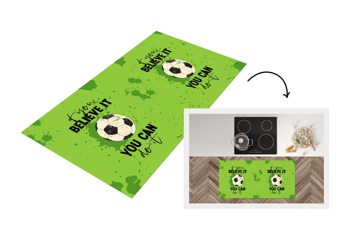 KitchenYeah Keukenloper Vinyl - If you believe it, you can do it - 120 x 60 cm