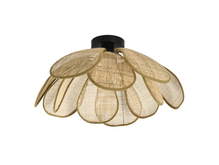 Plafonnier en rotin et métal beige 50 cm