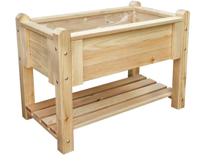 Kräuterbeet PROMADINO für Kinder, aus naturbelassenem Kiefernholz , beige (natur), Holzwerkstoff, Pflanzgefäße, Kräuterbeet, Füllvolumen: ca. 23L