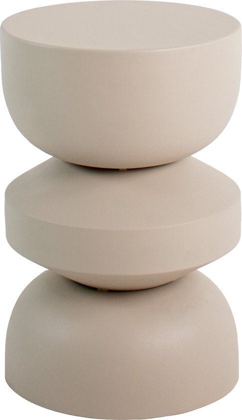 Kick Bijzettafel Jon - Rond - Metaal - Beige