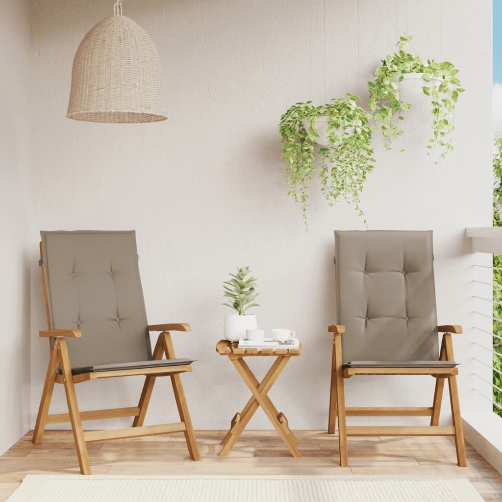 Maison Exclusive - Klappstühle mit Kissen, 2 Stück, Massivholz Teak