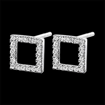 Edenly Ohrringe Vielfalt - Verzauberter Rahmen - 18 Karat WeiÃŸgold und Diamant