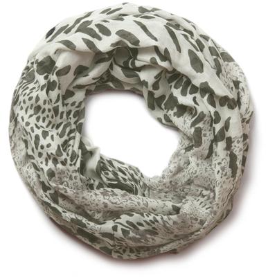 Loop STYLEBREAKER "Loop mit Leoparden Print", Damen, grau, Obermaterial: 100% Viskose CV., Modisch, Modetücher Loop
