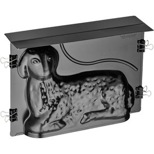 Kaiser Backform 3D-Maxi-Osterlamm, Osterbackform, aus Stahl, 29 x 9 x 20,5 cm, schwarz, antihaftbeschichtet, Motivbackform