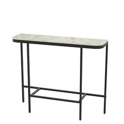 Helloshop26 - Moderner Konsolentisch 111 x 30 x 91 cm vielseitig einsetzbar erhöhte Sicherheit zeitgemäßes Design graues Metall 20_0018175