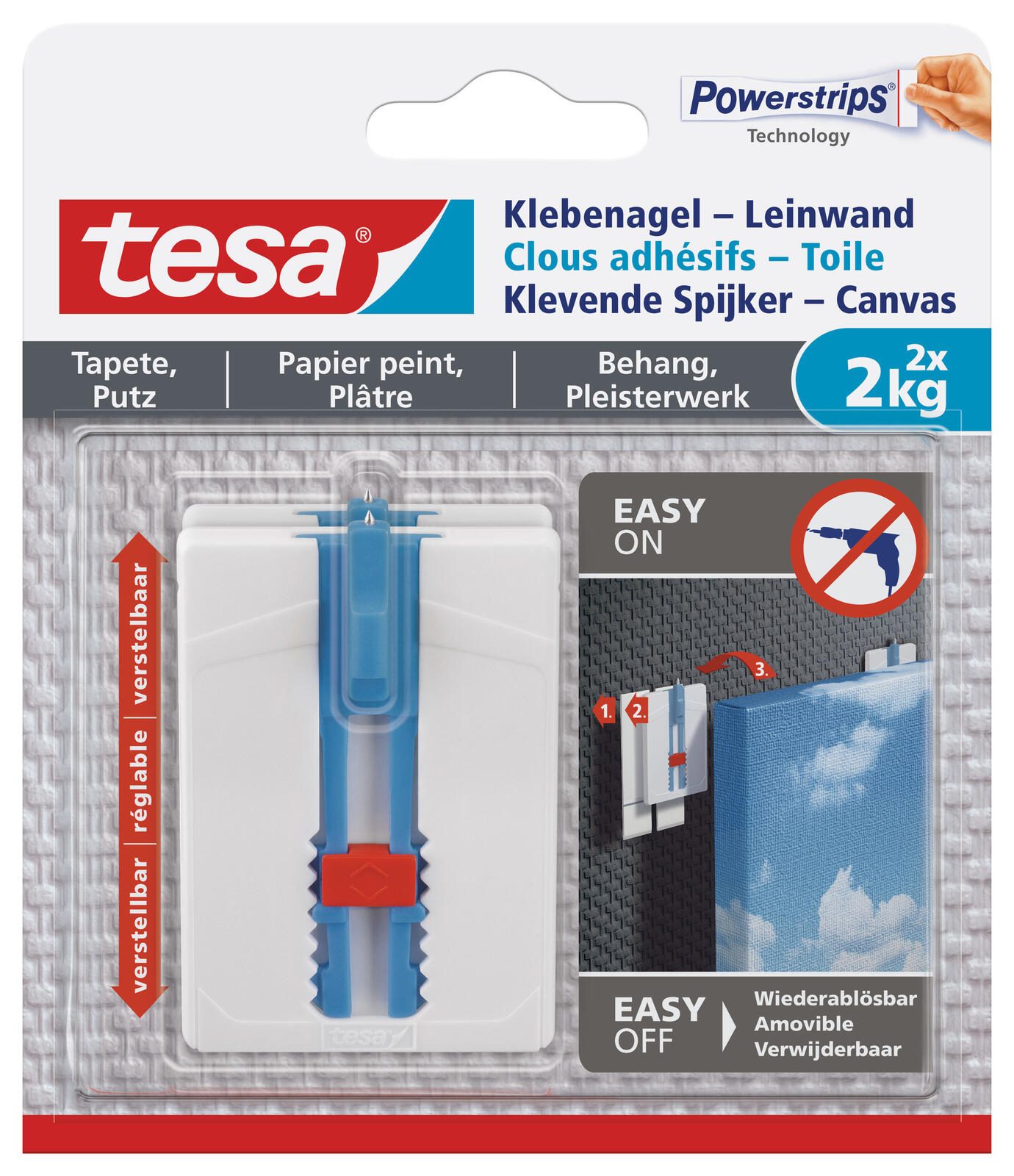 tesa Klebenägel 4.5 cm x 6.4 cm weiß 77779-00000-02