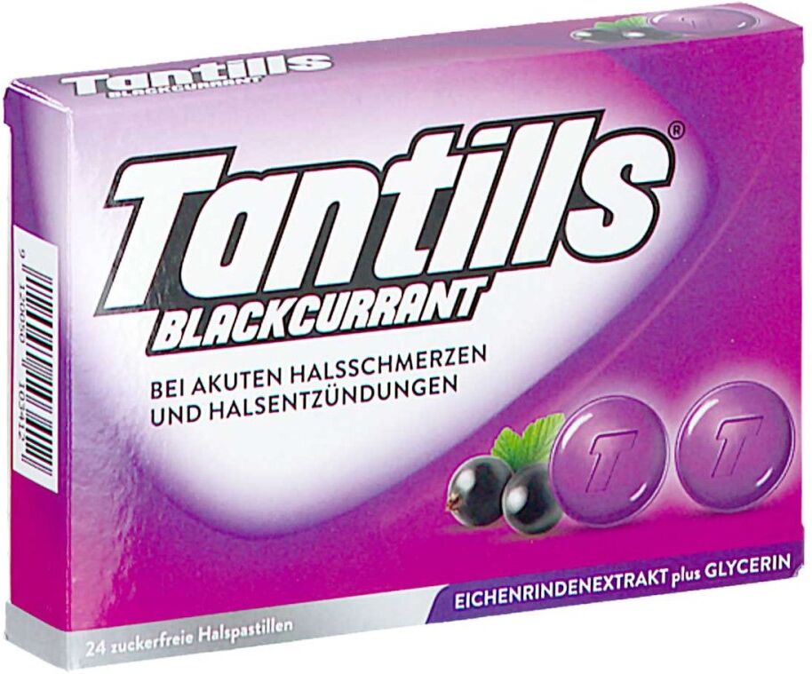Tantills Halspastillen Blackcurrant (schwarze Johannisbeere) 24stk