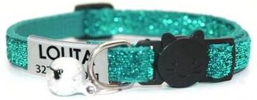 Uplift Essentials Customized Glitter Safety Collar With Personalized Engraved ID Tag light Green