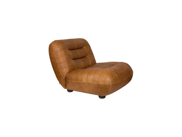 Echtleder Design Loungesessel „Wyatt“ Cognac Dutchbone