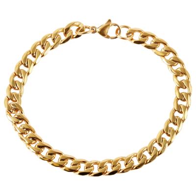 Armband ADELIA´S "Armband – Panzerarmband aus Edelstahl 21 cm", gold, Armbänder, Herren, 21cm, Edelstahl, Armband, Ideal als Geschenk zum Geburtstag