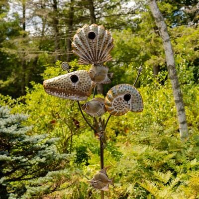 Zaer Ltd Coastal Style Birdhouse Stake - Seashells