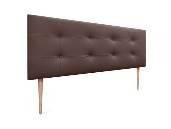 DHOME Kopfteil, gepolstertes Bett Kopfteil 8cm dick. Gepolstertes Kopfteil ACUALINE Stoff und Kunstleder. Bett-Kopfteile (Kuntsleder Schokolade, 160x115cm Mit Füßen (Betten 150/160))