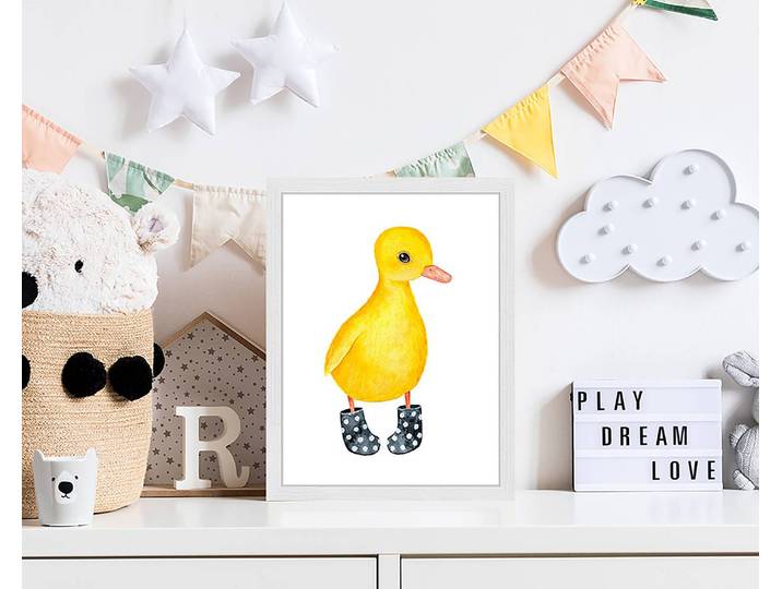 Tableau déco Little Funny Duckling 33 x 43cm Multicolore