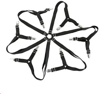 Youfap Market Elastic Band Bed Sheet Holder Straps, Adjustable Clip Fasteners black