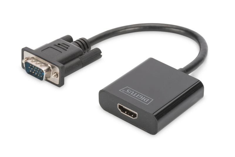 DIGITUS VGA Adapter VGA zu HDMI St./Bu. FHD schwarz DA-70473