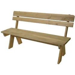 Proregal Gartenbank | HxBxT 86x148x54cm | Sitzhöhe 45cm | Massiv-Holz 148cm | natur | Sitzbank Holzbank Parkbank