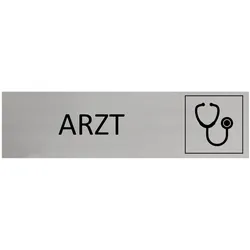 CombiCraft Aluminium Türschild Arzt 165x45mm mit 3M-Tape zur Befestigung, einfache Kennzeichnung von Räumen und Bereichen