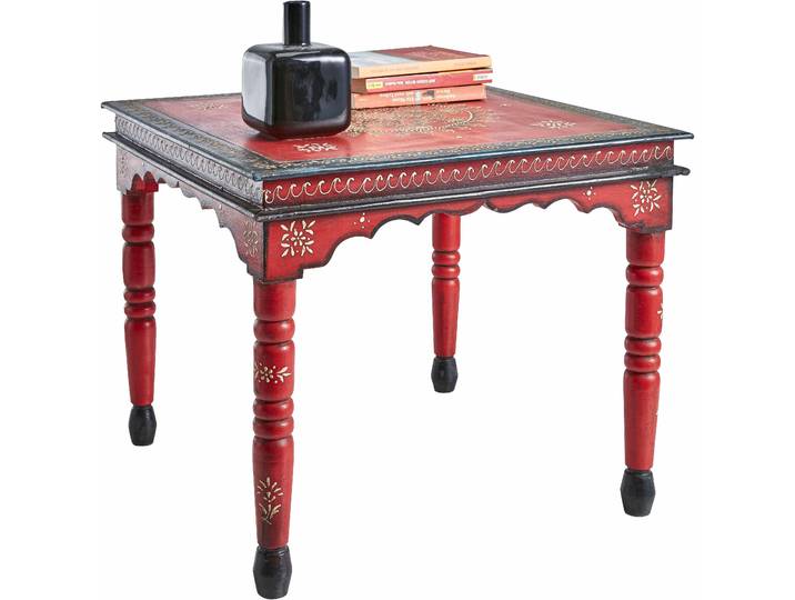 Beistelltisch OTTO HOME, bunt (rot, bunt), B:53cm H:44cm T:53cm, Tische, Beistelltisch, aufwendig handbemalt