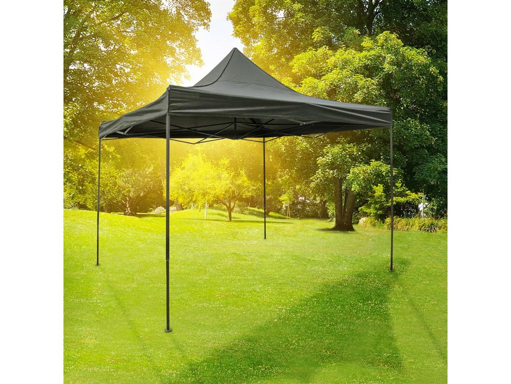 HAUSHALT Falt-Pavillon 3x3 m, anthrazit wasserabweisend, höhenverst. 16908254