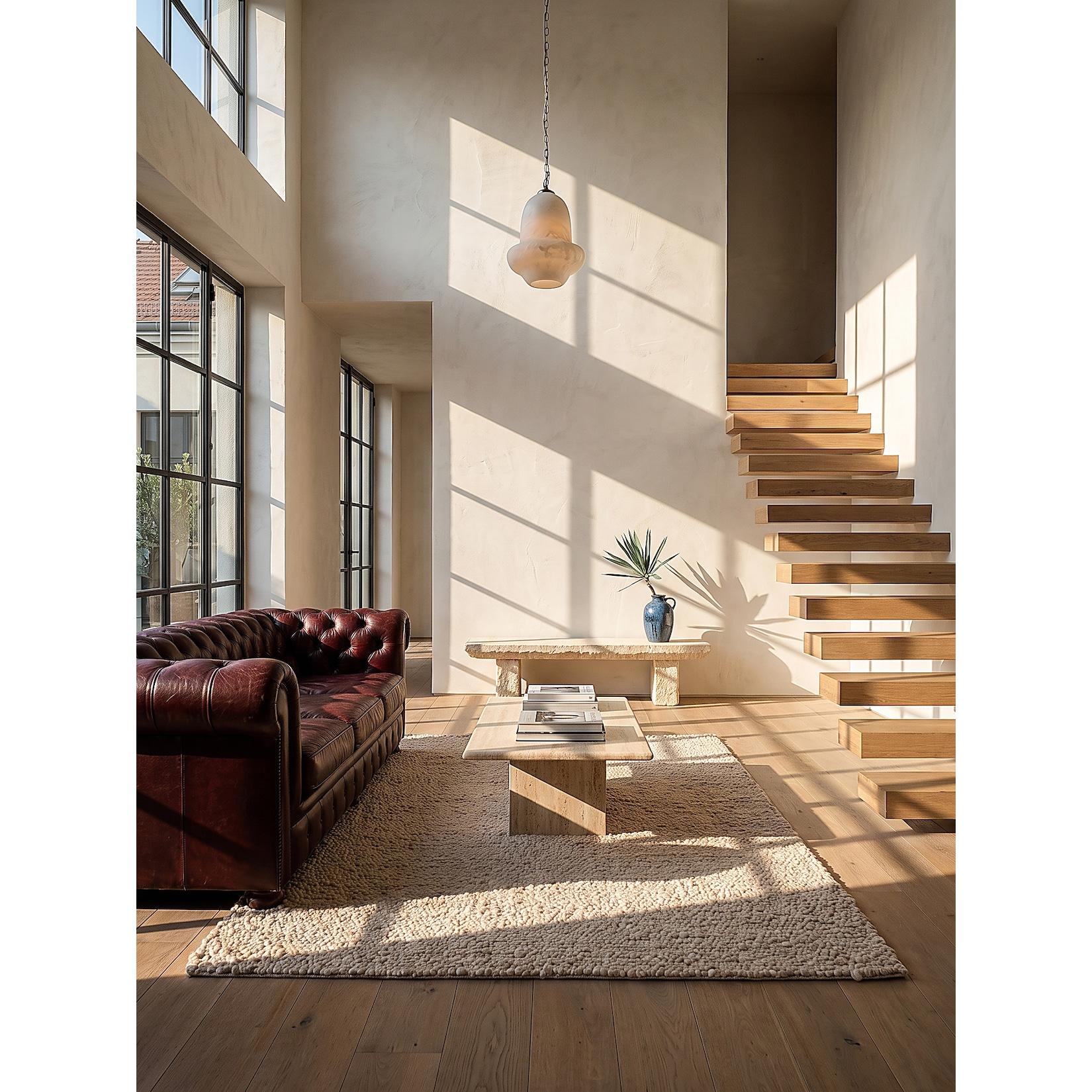 Teppich Kurzflor Creme 160 x 230 cm - GLAVEN Kadima Design