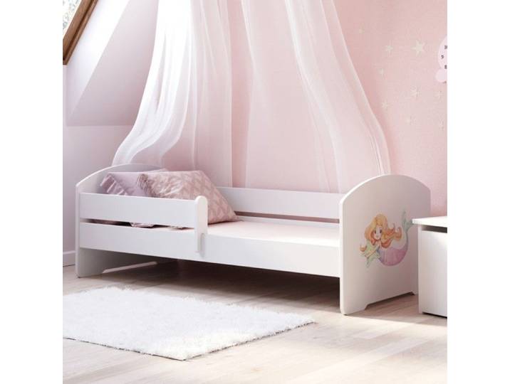 Lit enfant LUK avec barrière de sécurité matelas en mousse et motif sirène