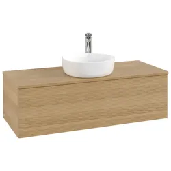 Villeroy und Boch Waschtisch-Unterschrank K32151HN 120x36x50cm, Hahnloch, Waschbeckenplattenfarbe honey oak, honey oak