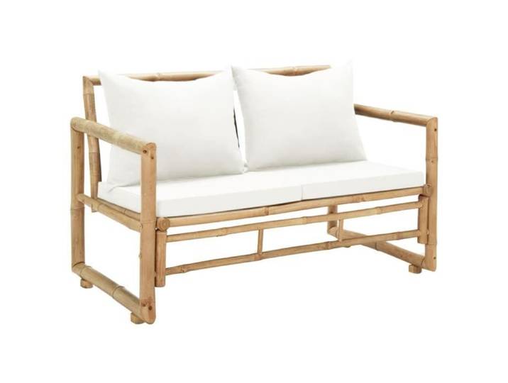Promo Banc de terrasse LMT - Canapé de jardin à 2 places avec coussins Bambou 13 8Kg