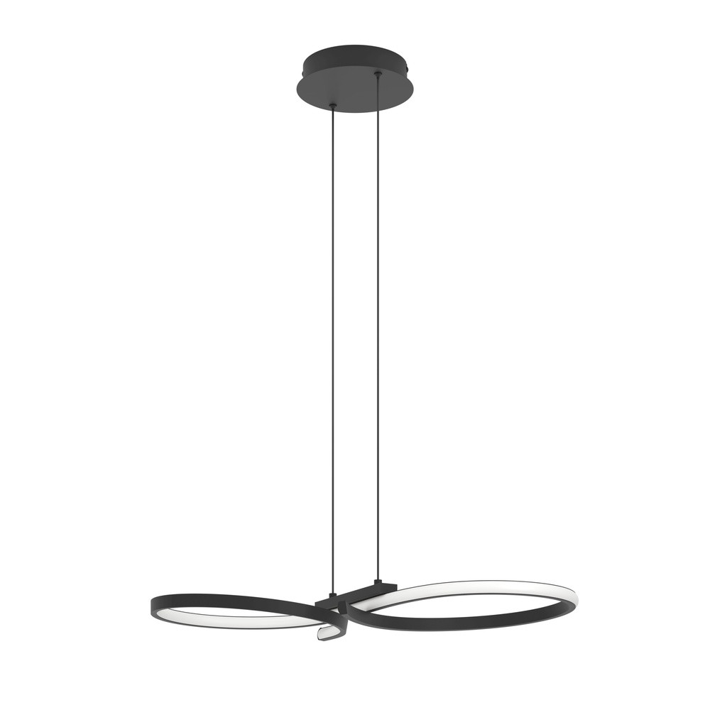 Eglo Serpins Moderne LED-hanglamp - Zwart - B/D/H: 66 x 30 x 110 cm