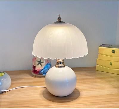 Uplift Picks Modern Ceramic Glass Bedside Table Lamp For Cozy Warm Reading Spaces blue eu