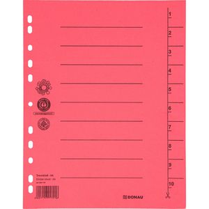 DONAU Trennblätter 8610001-04, A4, rot, 250g/m² Karton, 100 Stück
