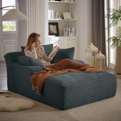 Unbranded Oversized Chaise Lounge Chair Indoor, Corduroy Upholstered Modern Sofa Couch