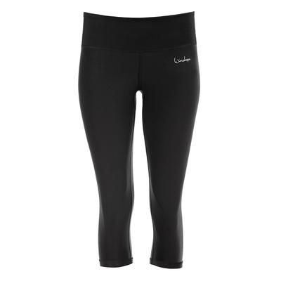 Leggings WINSHAPE "AEL202", Damen, Gr. L, Normalgrößen, schwarz, 80% Polyester, 20% Elasthan, Hosen Leggings, Capri-Leggings mit Anti-Rutsch-Effekt