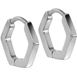 Titan Ohrclicker Creolen SECHSECK